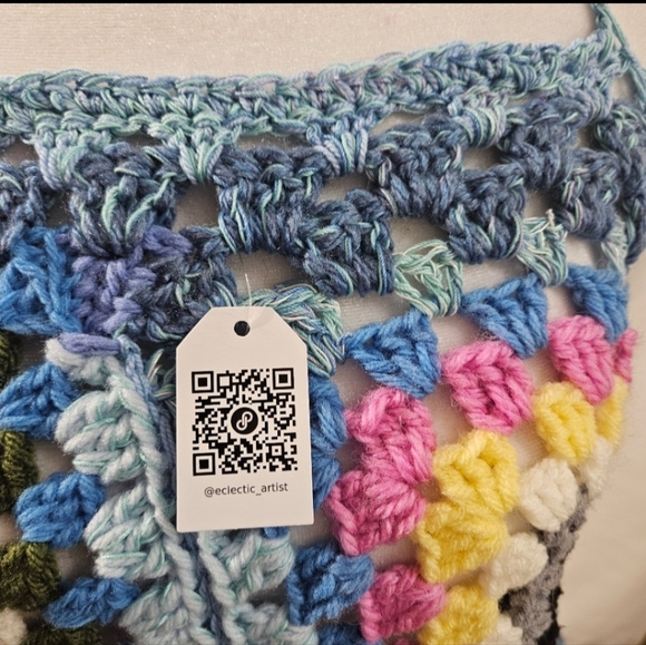 Handmade 6-in-1 Crochet Granny Square Crochet SwimTop Skirt Shawl Scarf Hat OOAK - Picture 3 of 17